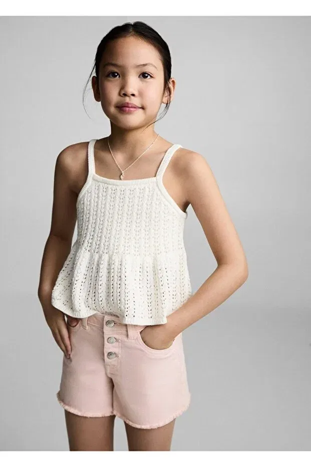 Детские шорты джинсовые для девочек Mango Kids, Pink