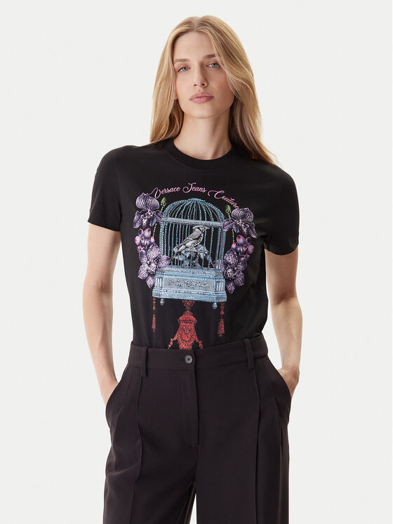 

Футболка regular fit 79HAHP04 CJ01P Versace Jeans Couture, черный