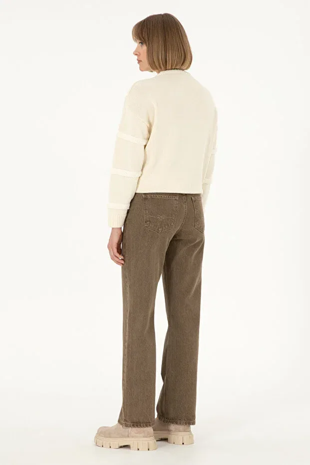 Женские джинсы свободного кроя U.S. Polo Assn., Light Brown — фото 4