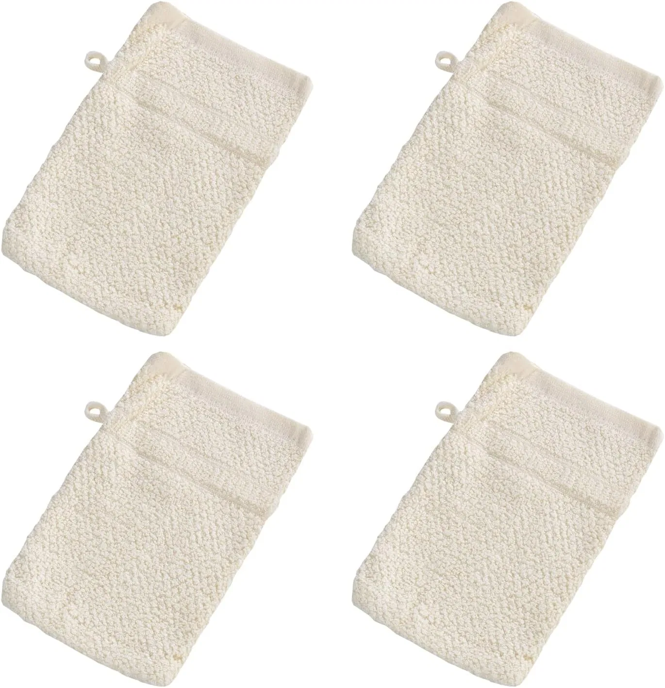 Мочалка для душа, набор 4 шт, Home4You, хлопок, 16x22 см, Beige