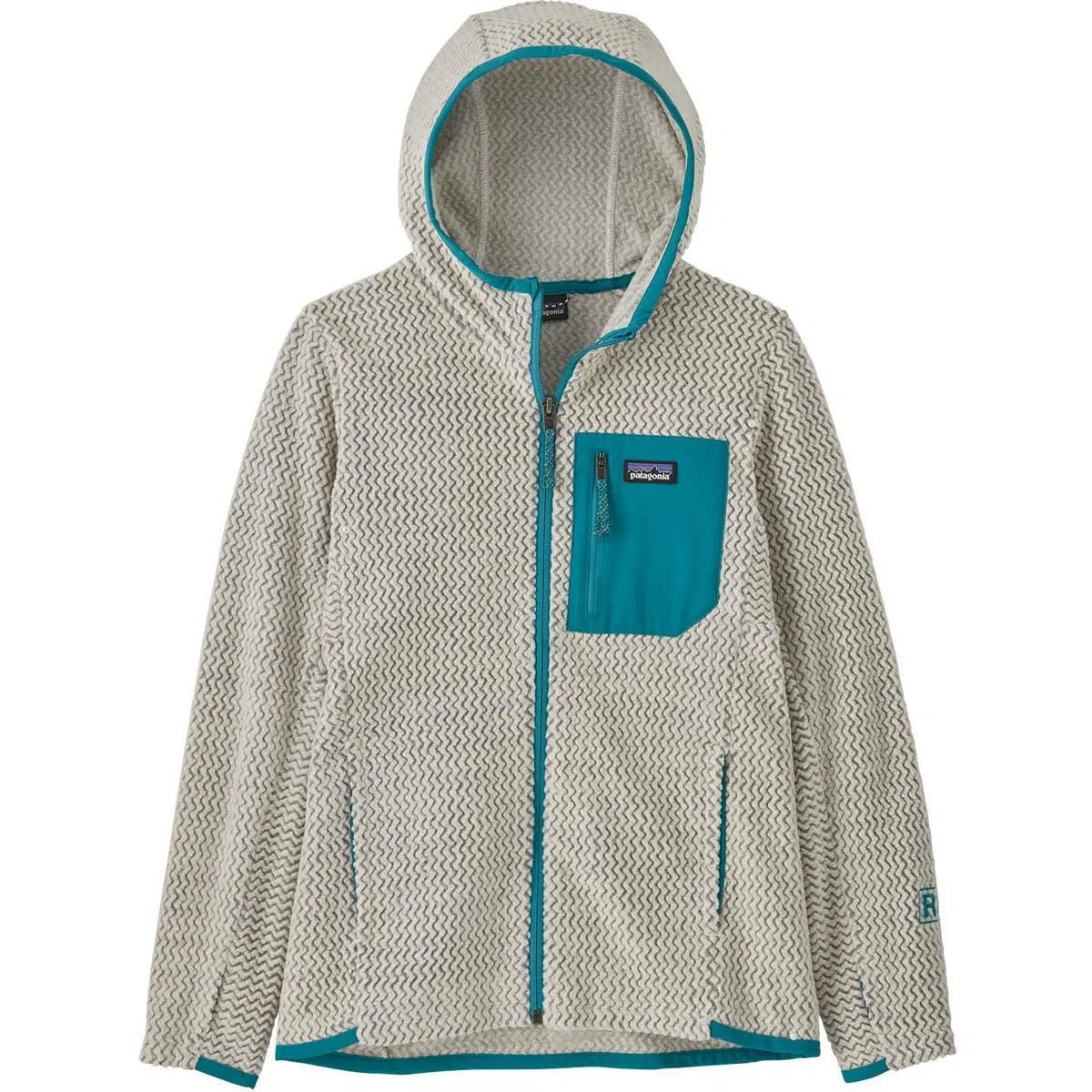 Худи с флисом и капюшоном Patagonia R1 Air, Wool White