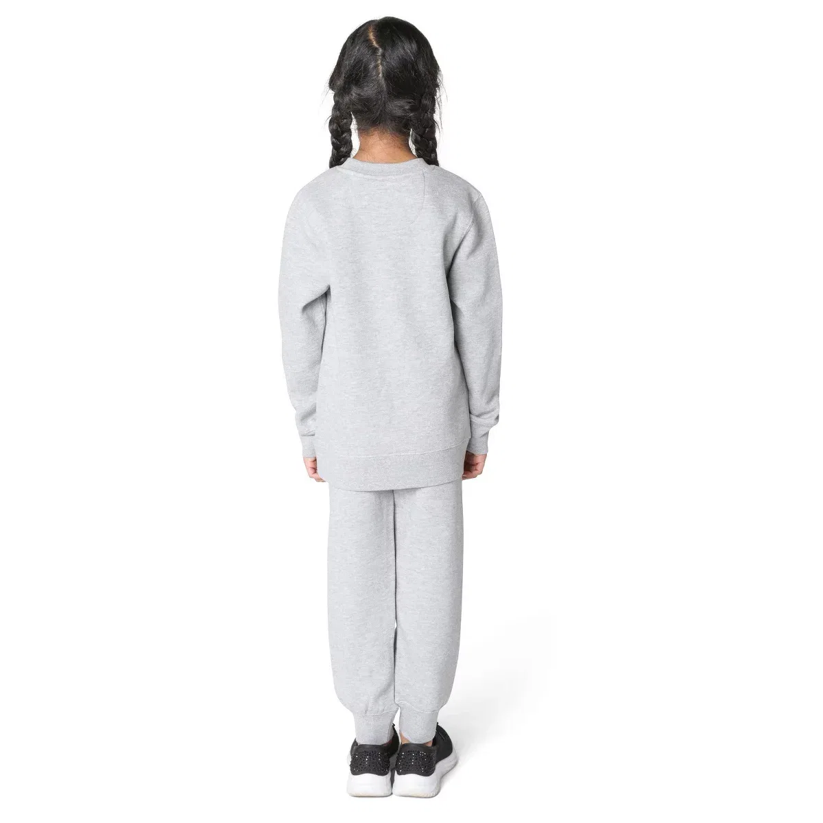 Детский свитшот для девочек с принтом Everyday Kids, Heather Gray — фото 4