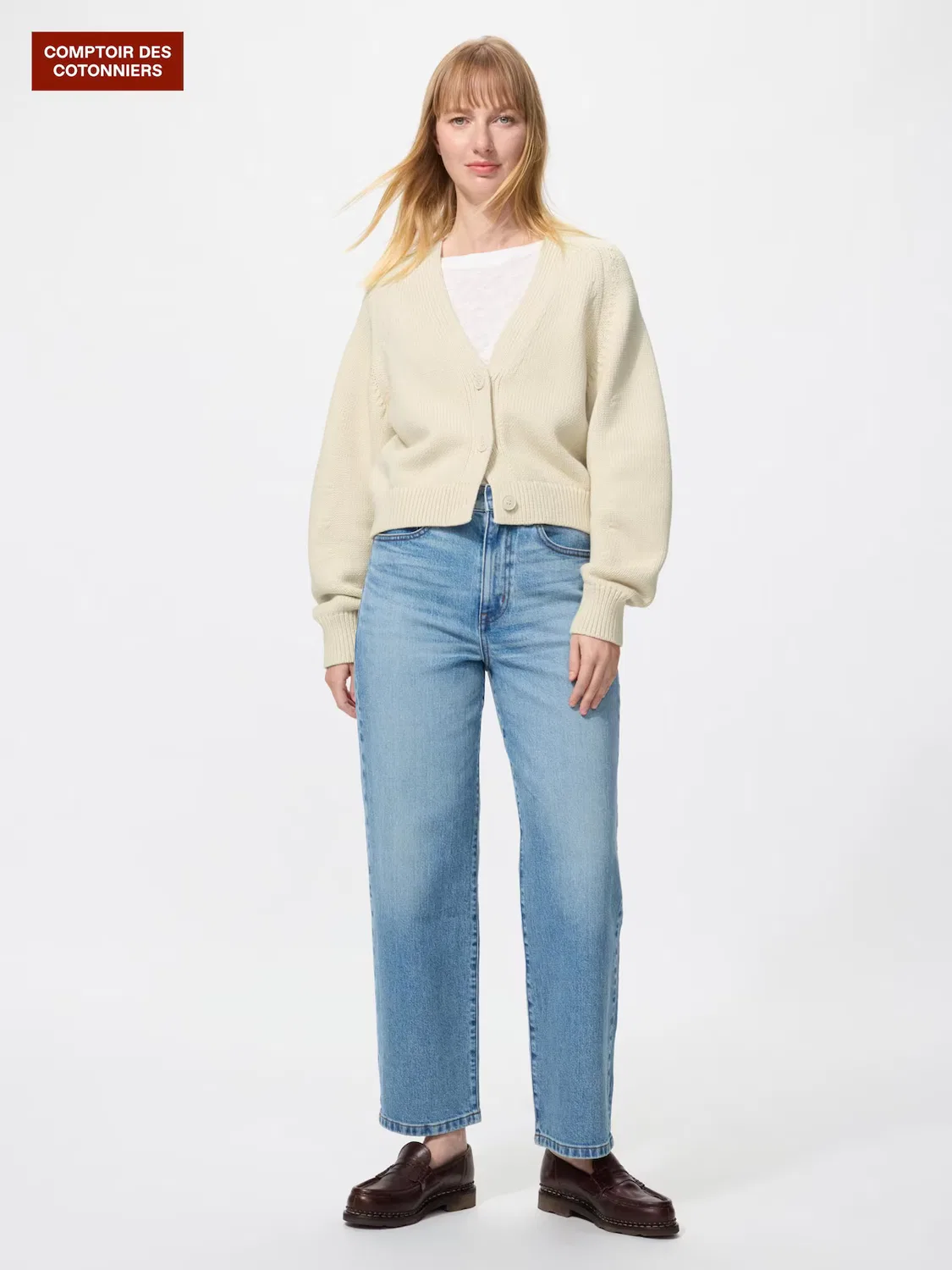 Джинсы Uniqlo, прямые силуэт, синий
