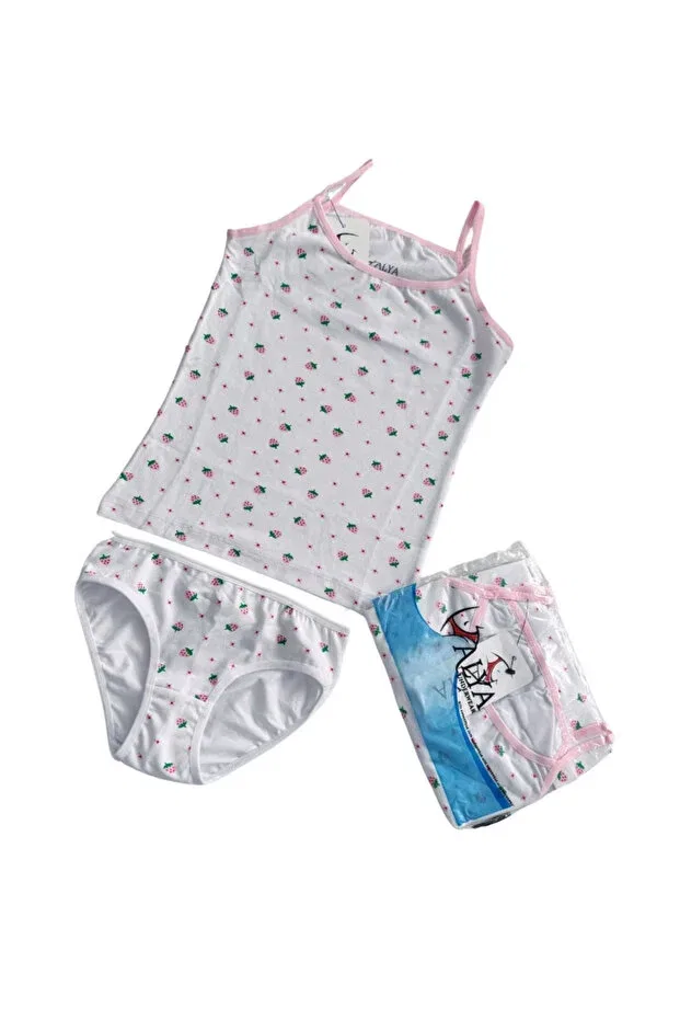 Детский комплект для девочек с принтом Alya Underwear, Strawberry Printed — фото 4
