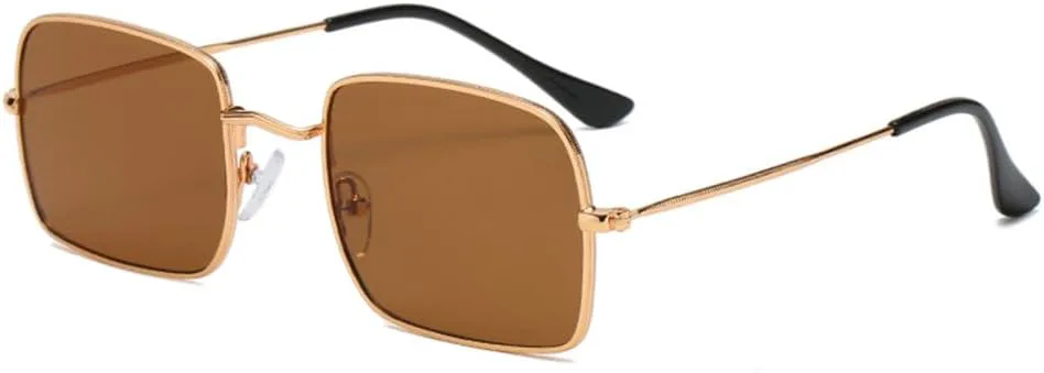 

Солнцезащитные очки LVTFCO в классической прямоугольной оправе, женские и мужские, с градиентной оправой из сплава, винтажные очки для вождения, Gold Brown