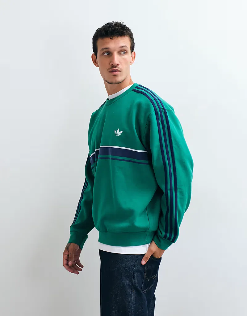 Ретро-свитшот Adidas Originals, зеленый — фото 3