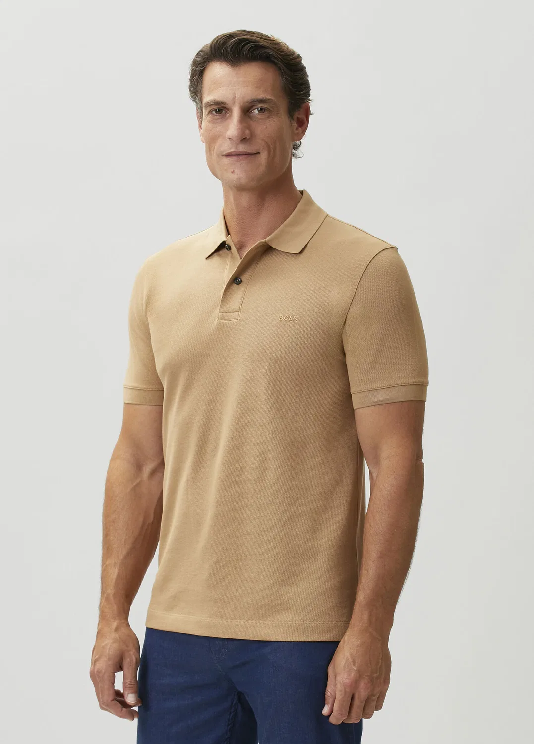 Поло Slim Fit Boss, бежевый