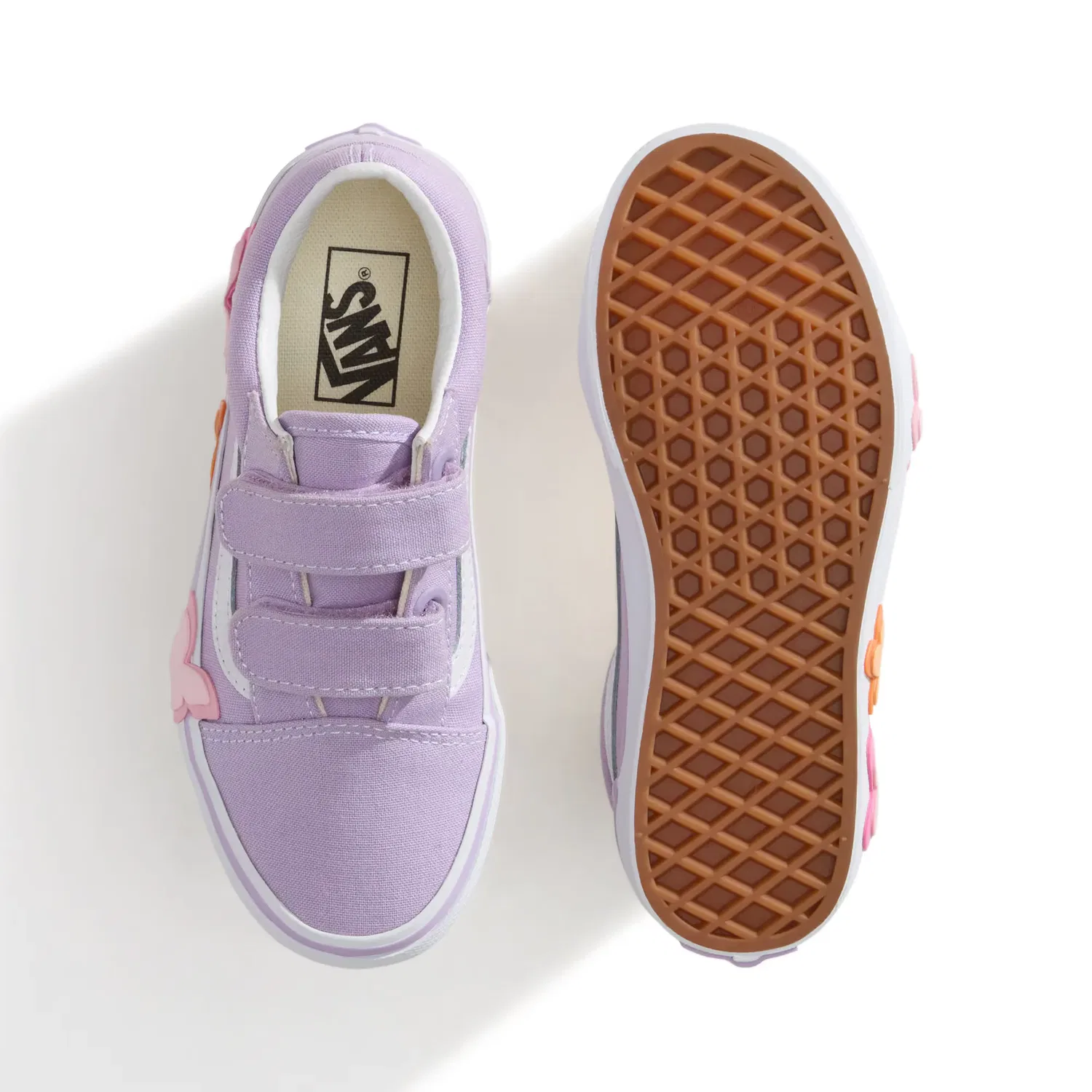 Детские кеды для мальчиков на липучках Old Skool V Butterfly Vans, Lila — фото 3
