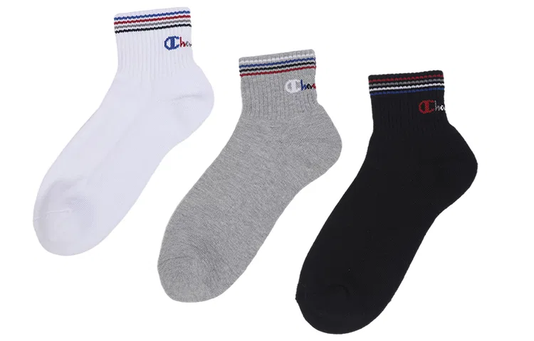 Детские носки-невидимки 3 пары Champion, Black/Gray/White