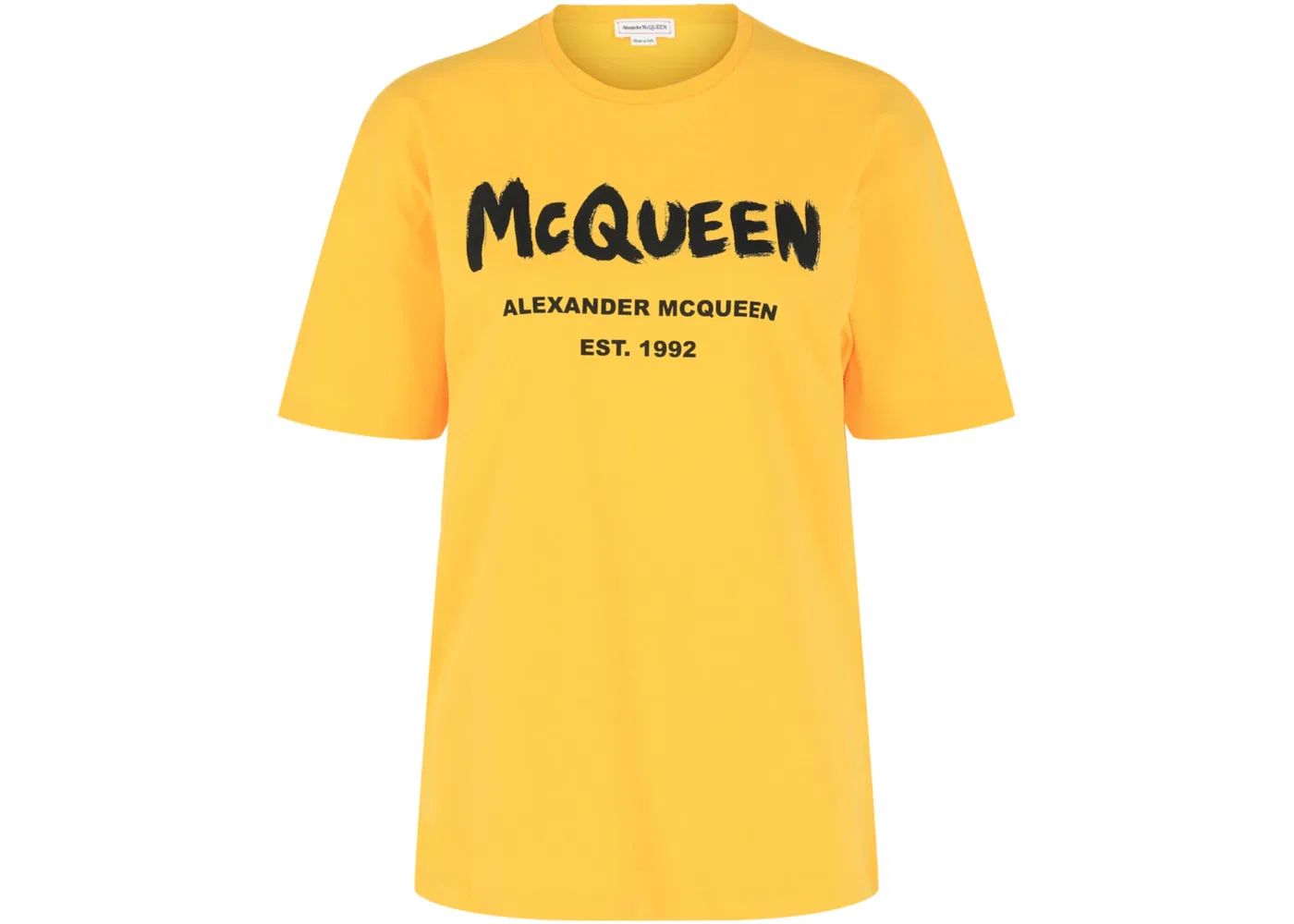 Женская футболка с принтом Alexander McQueen T-shirt, Pop Yellow Black