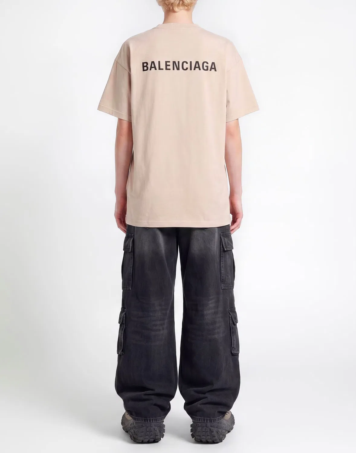 Женская футболка хлопковая Balenciaga, бежевый — фото 3