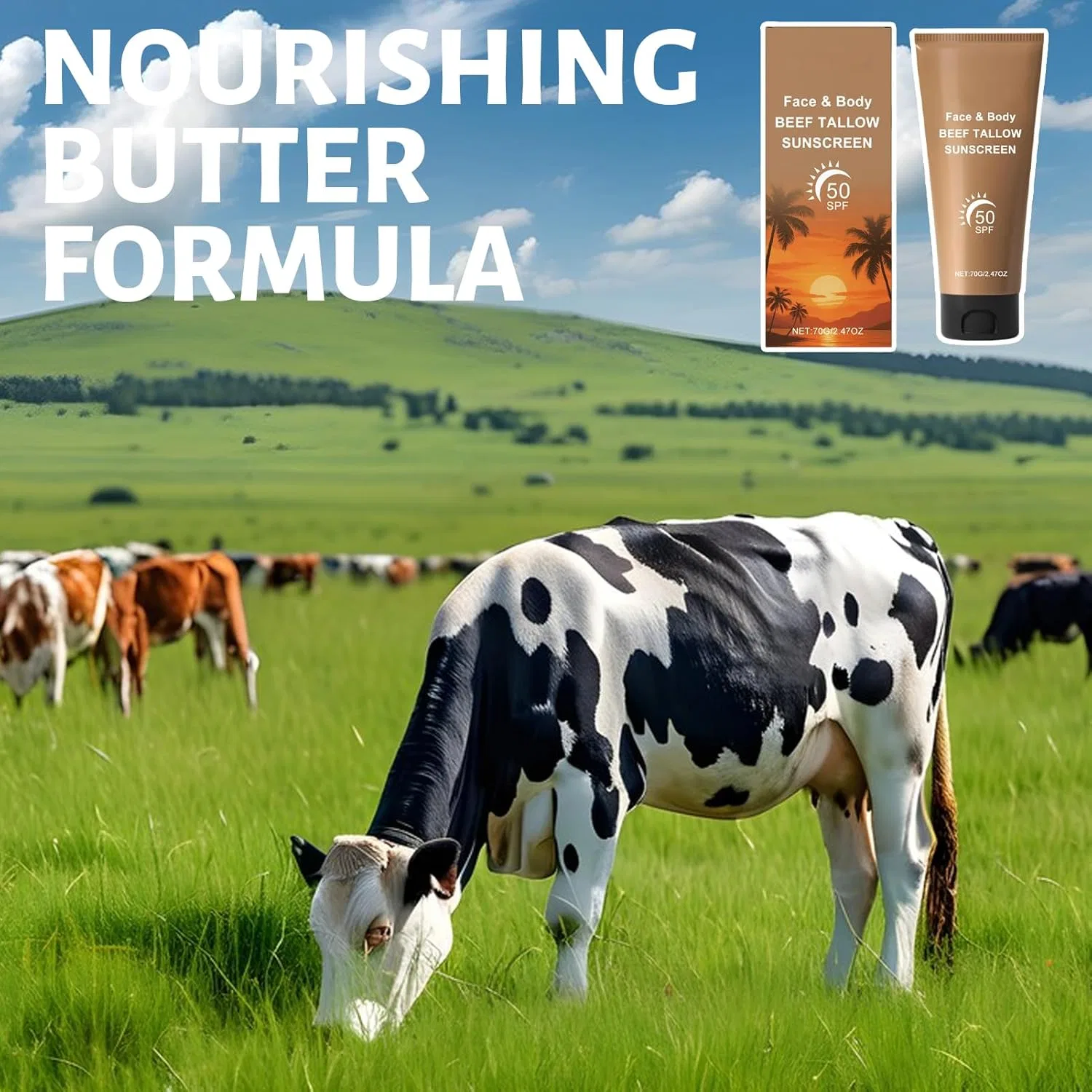 Солнцезащитный крем Beef Tallow, SPF 50, 70 г, ACAREY, C*1 — фото 3