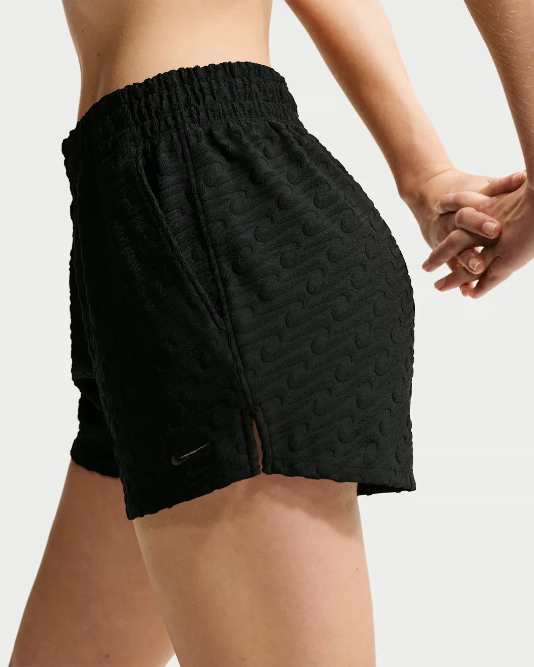 Женские шорты-накидка из махровой ткани Nike Swim Breaker, Black — фото 3