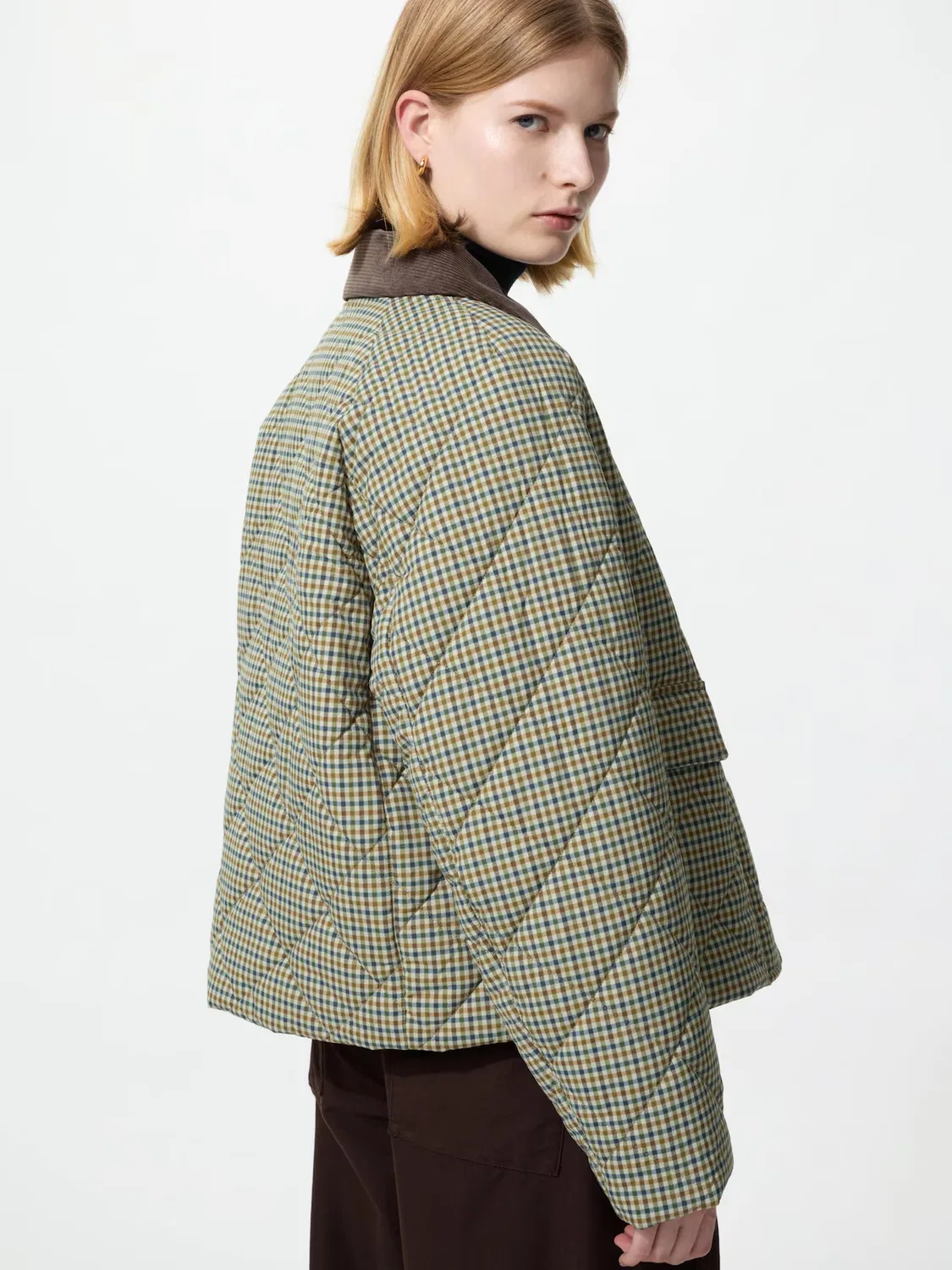 Куртка Paddard Utility Short Jacket Uniqlo, утилитарный крой, коричневый — фото 4