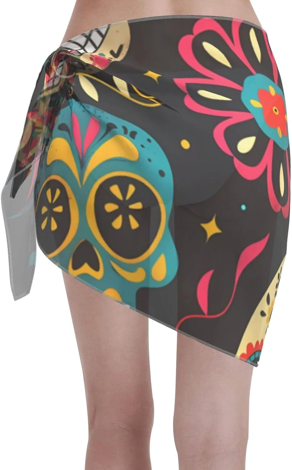 Женская пляжная накидка с принтом клубники Sarong, Skulls 7 — фото 2