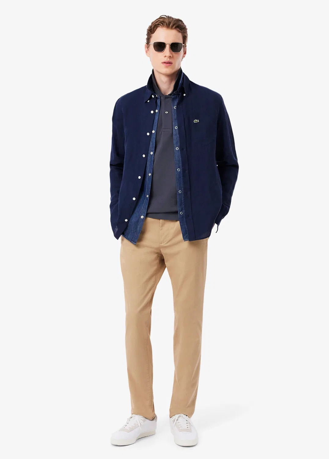 Поло Lacoste L.12.12 Classic Fit, Gri-S5T — фото 4