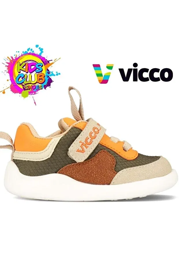 Детские ортопедические спортивные кроссовки с липучкой Vicco, Khaki