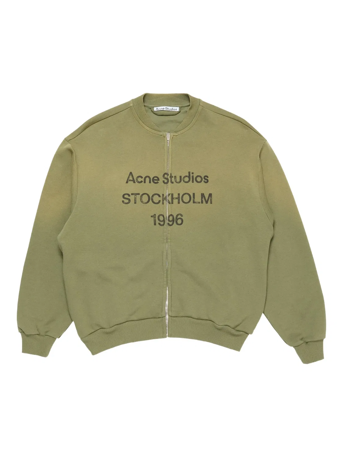 Acne Studios Кардиган на молнии с логотипом, зеленый