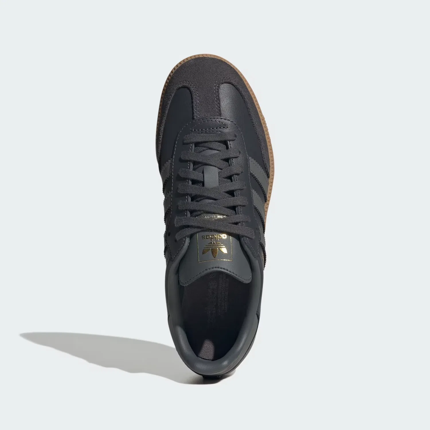 Детские кроссовки с кожаным верхом Samba OG Adidas Originals, серый/gum — фото 2