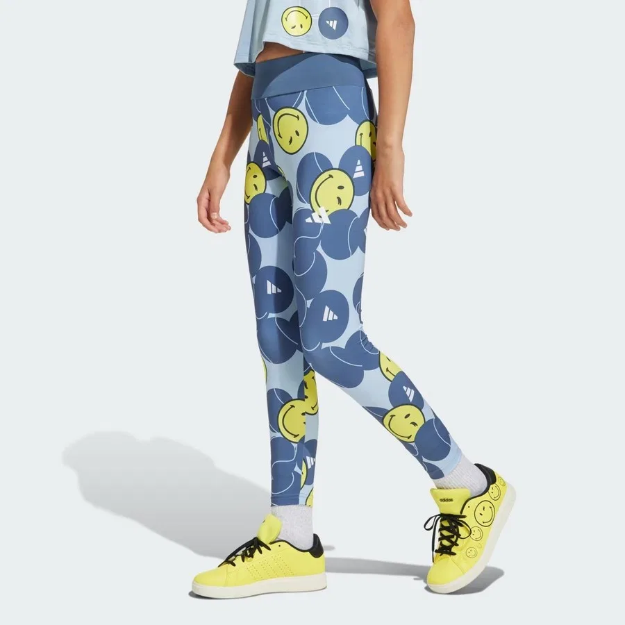 Детские леггинсы с принтом Smiley G SMI LEG adidas, Синий