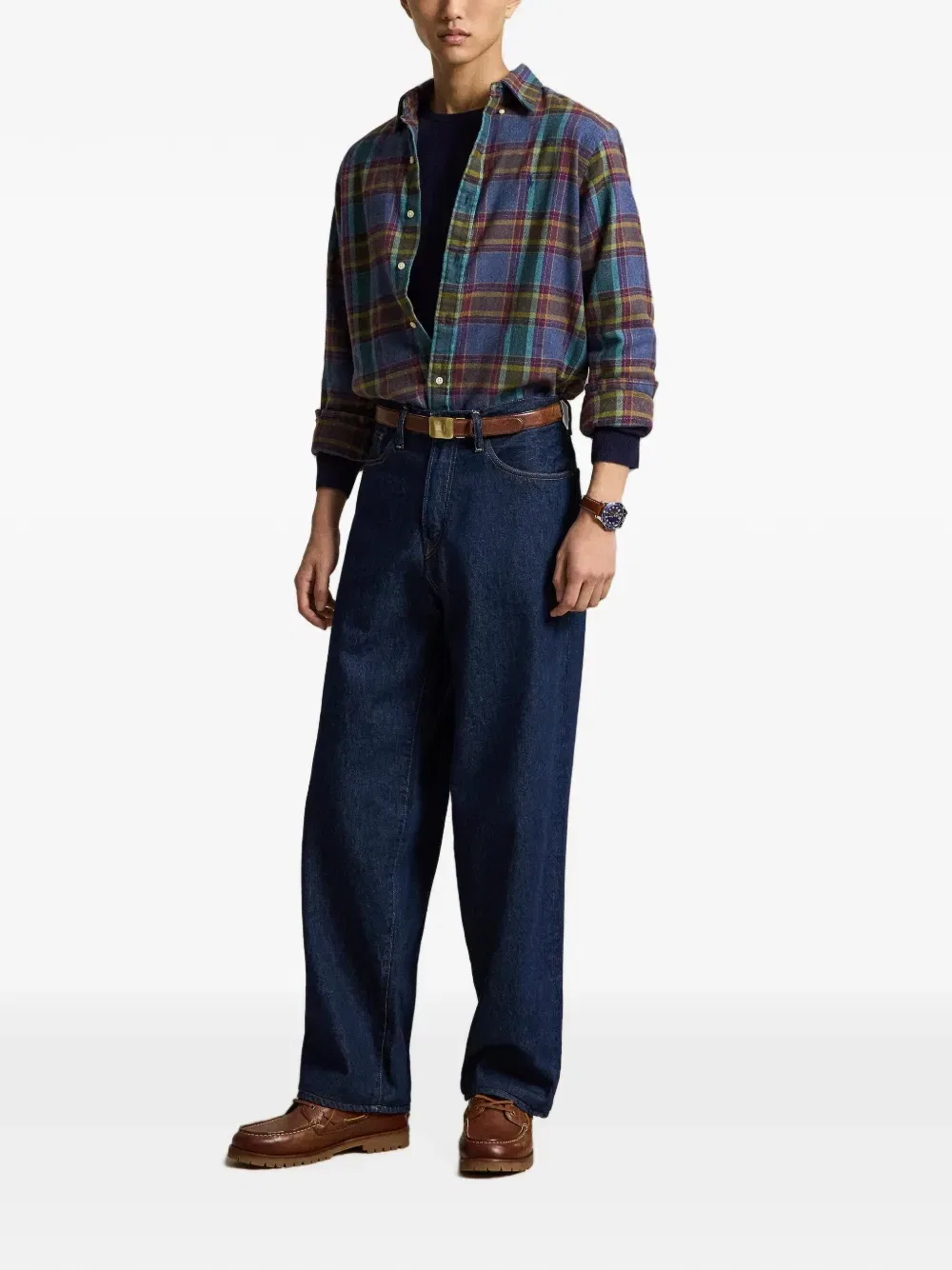 Фланелевая рубашка в клетку POLO RALPH LAUREN, синий — фото 2
