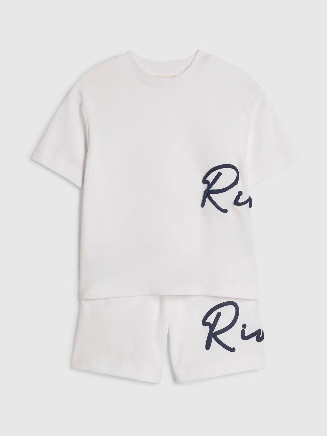 Комплект футболка и шорты, оверсайз, с графическим принтом River River Island, белый — фото 3