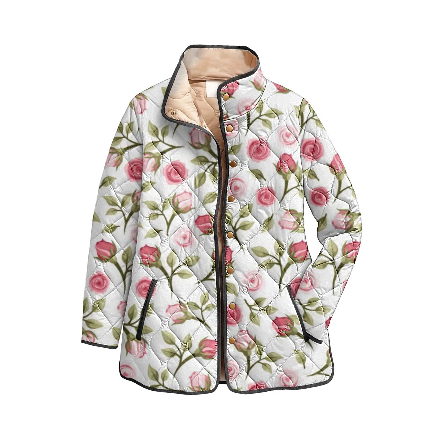 Женская куртка с принтом Pullover da donna traspirante stampato invernale pesante, Rosso