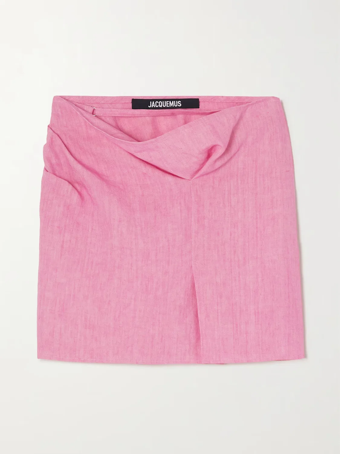 Мини-юбка из льна с вырезами и драпировкой Jacquemus, фуксия