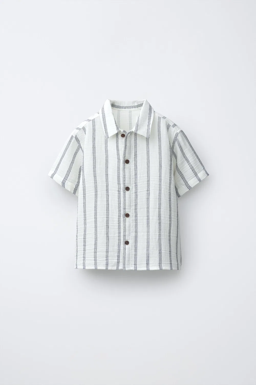 Рубашка в полоску с текстурой ZARA, Light Ecru