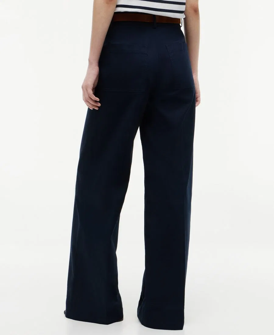 Штаны-чинос из хлопка с широкими штанинами Tommy Hilfiger, Dark Night Navy — фото 4