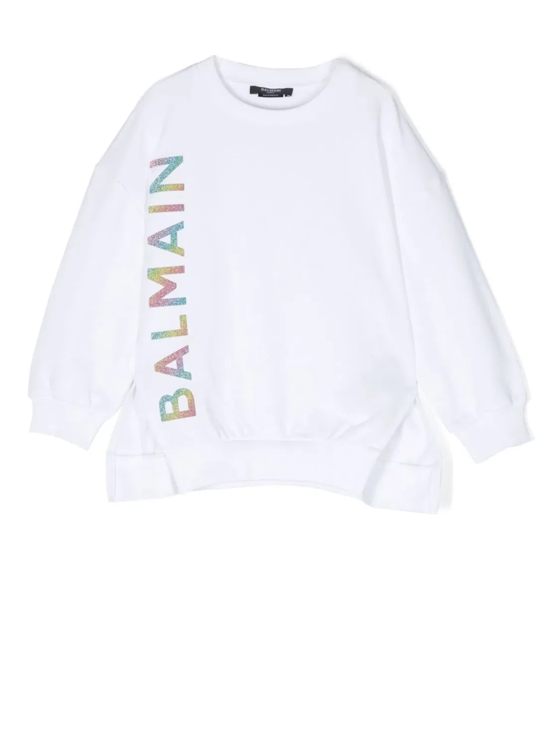 Толстовка с Логотипом из Хлопка Balmain, белый