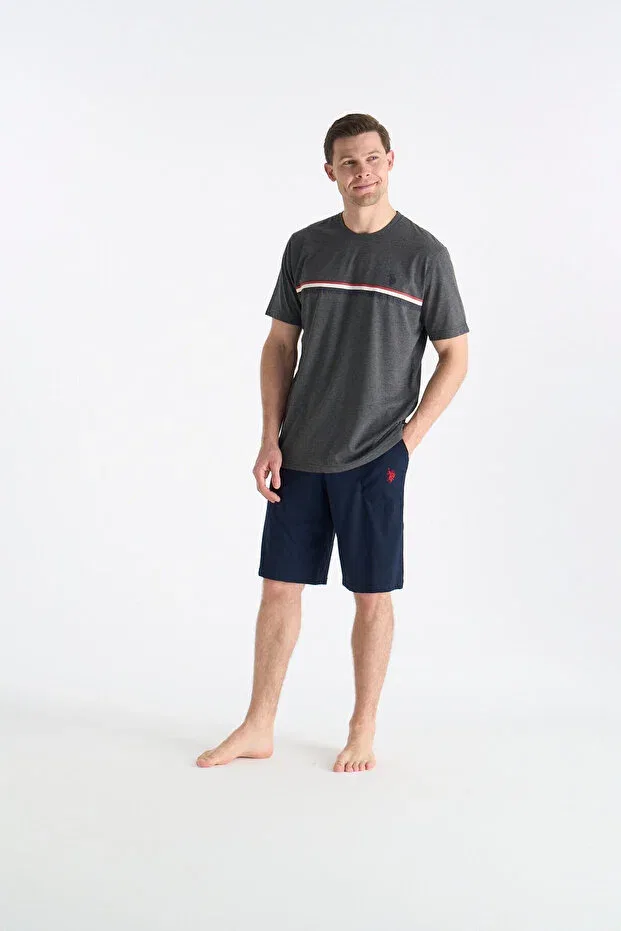 Мужской комплект шорт с коротким рукавом U.S. Polo Assn., Anthracite Melange