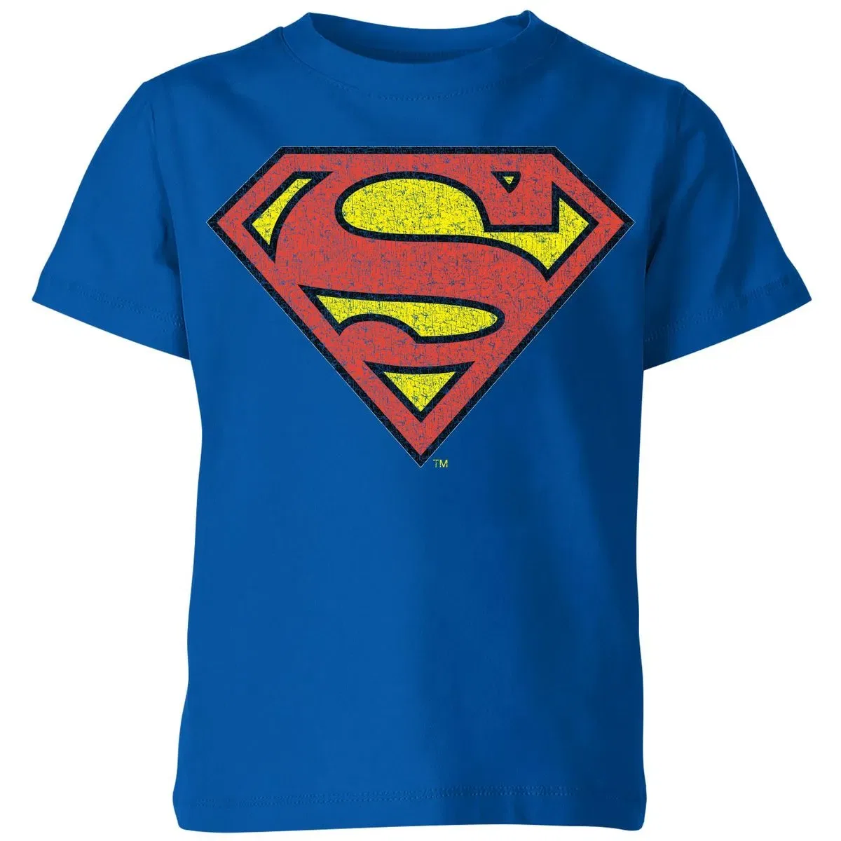 Детская футболка с принтом Superman Crackle Logo, Zavvi, Blue