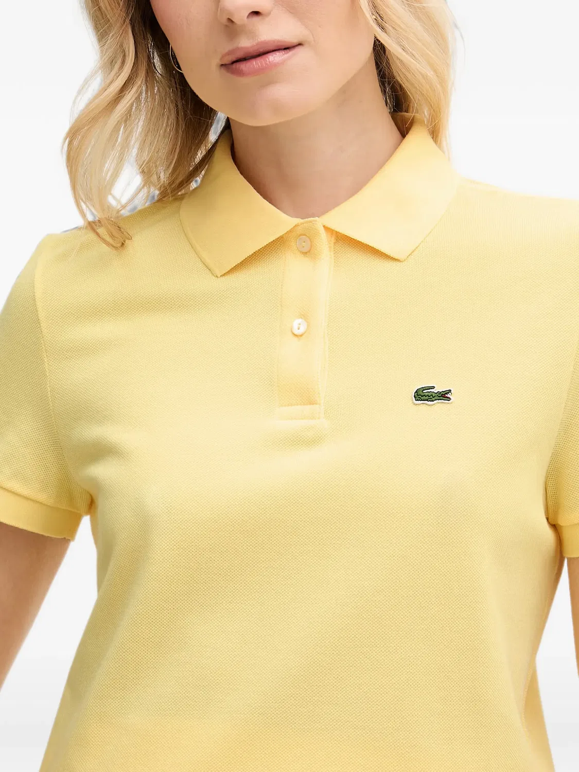 Поло желтое с нашивкой Lacoste, желтый — фото 3