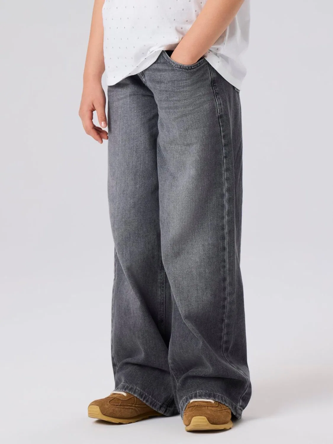 Широкие брюки Name It Wash Grey, серый