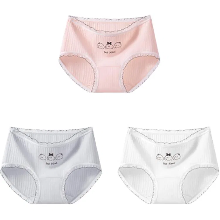Детские трусы для девочек хлопковые Pink+Blue+White Red Bean, Цвет Pink Blue White