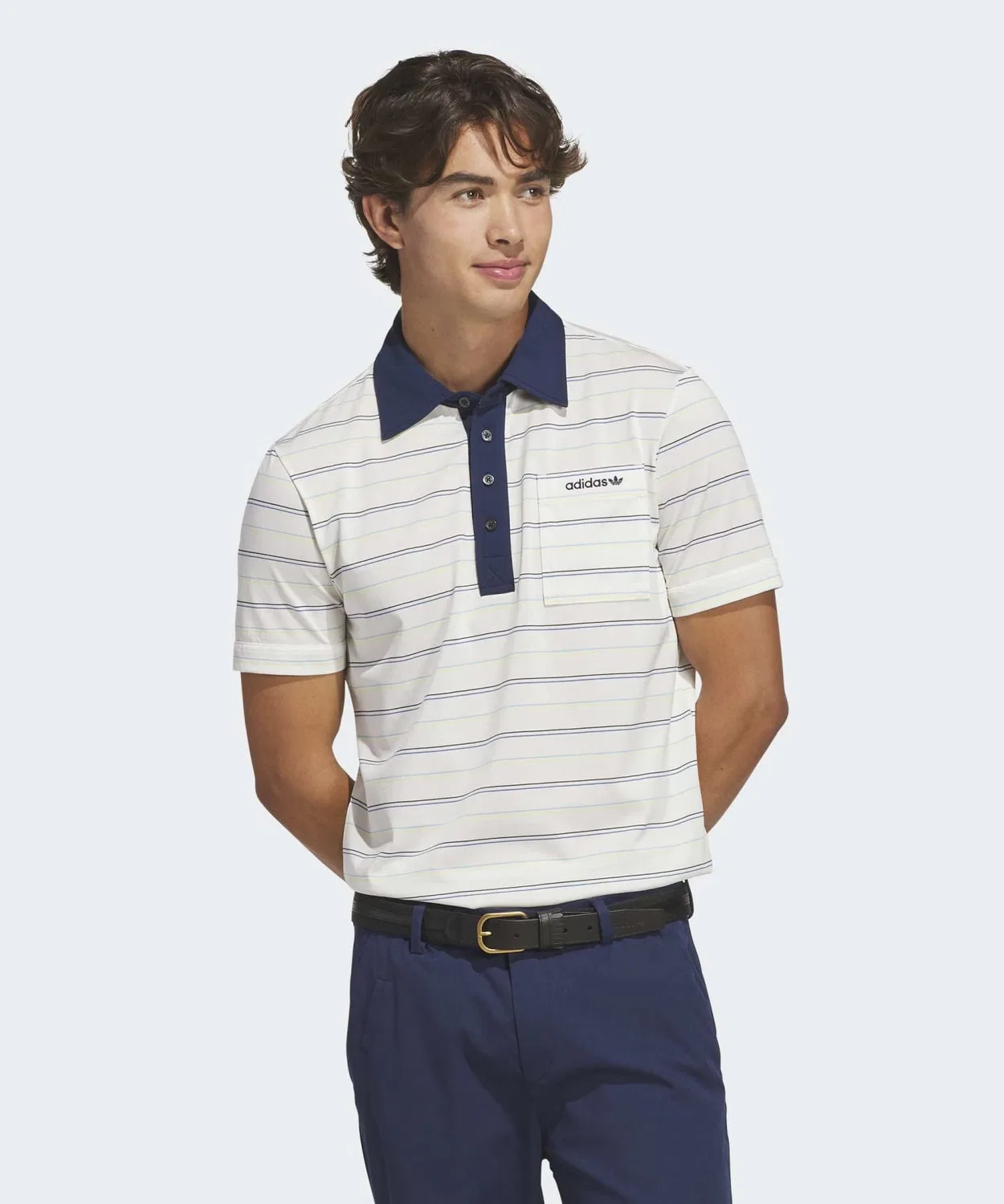 Мужское поло с длинным рукавомOriginalS Archive Stripe Polo Adidas, White