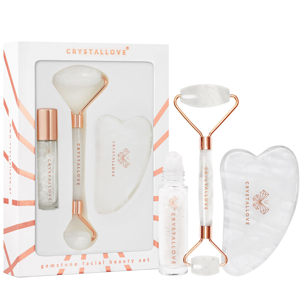 

Crystallove Crystal Collection набор для массажа лица со стразами: валик для лица, 1 шт. + пластина гуаша, 1 шт. + ролл на бутылке, 1 шт.