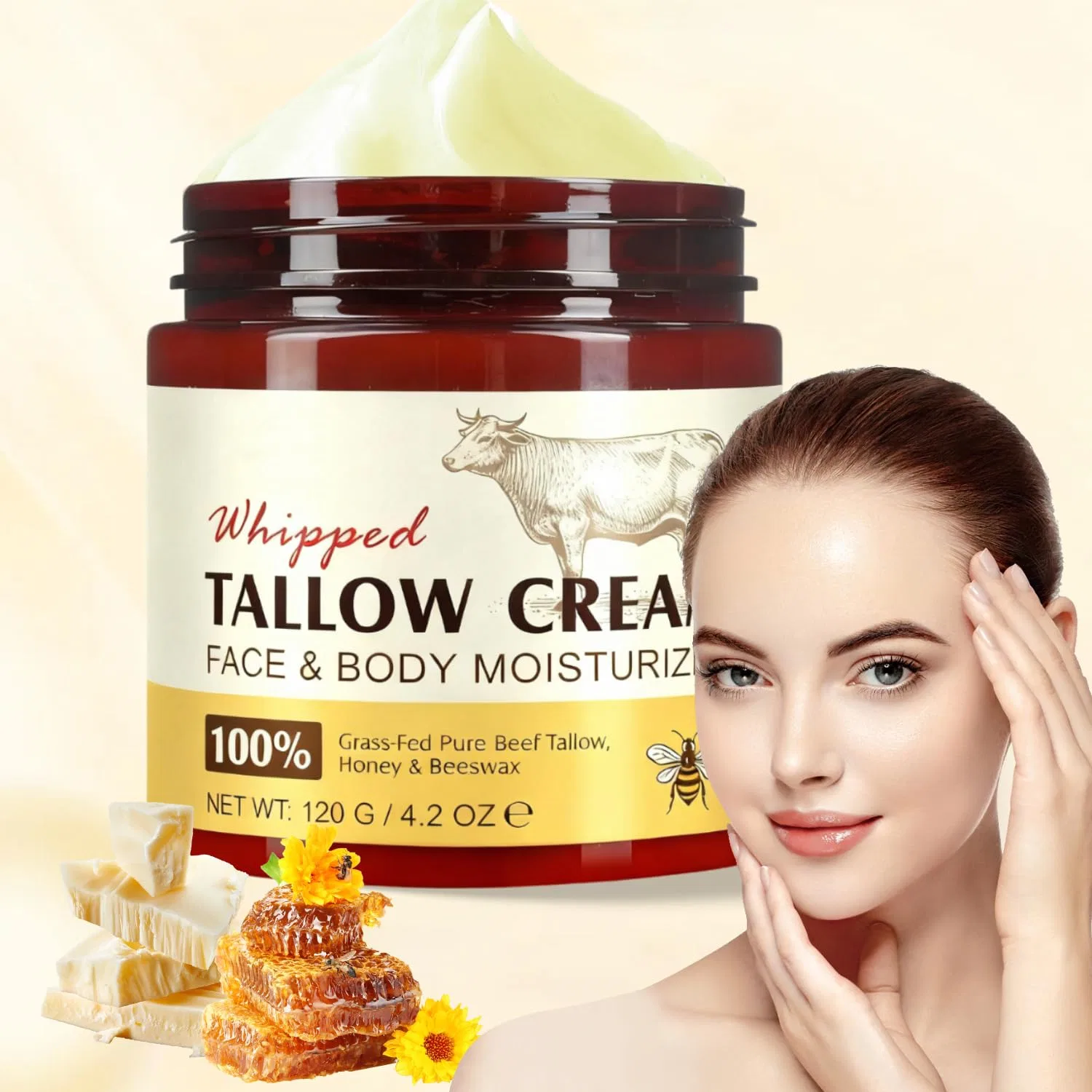 Бальзам для кожи с говяжьим жиром и медом, Generisch, 120 г