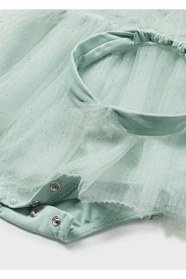Детское платье для девочек из тюля с вырезом Elegant Mayoral, Green — фото 3