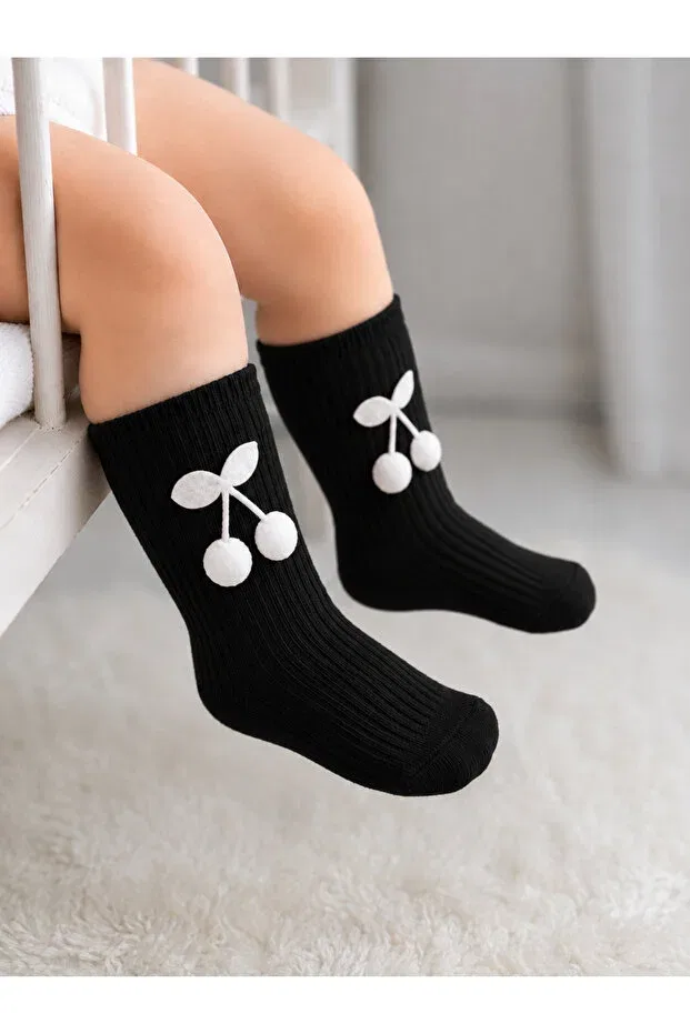 Детские носки с помпонами Özkardeşler Baby, Black
