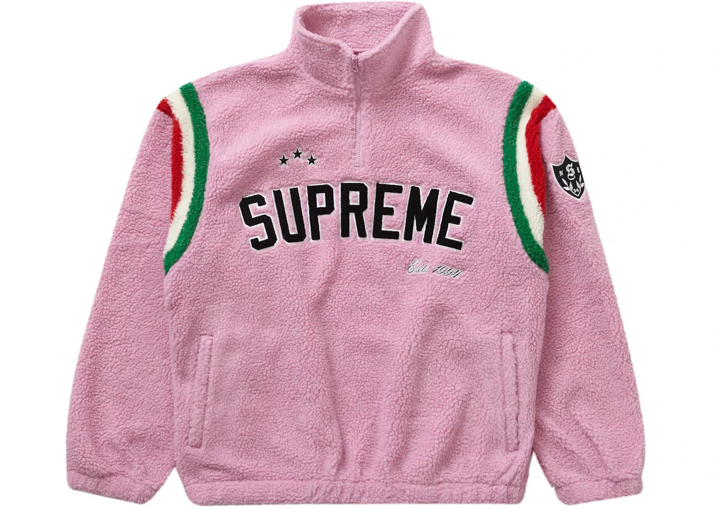 Мужской флисовый пуловер на молнии Supreme Arc Half Zip Fleece Pullover Supreme, Pink