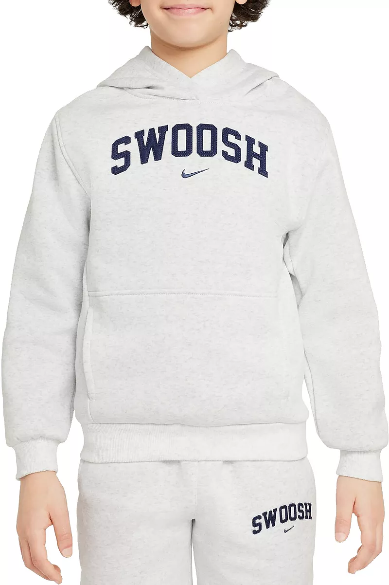 

Флисовая худи с галочкой Nike Kids Sportswear Club, цвет Birch Heather