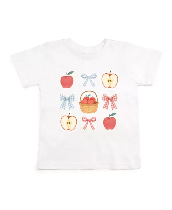Детская футболка для девочек с принтом Apple Picking Cutie Sweet Wink, белый