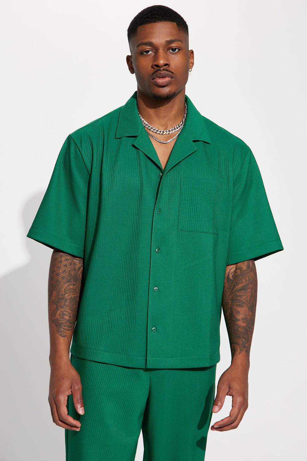 

Рубашка Fashion Nova NSKT4509, зеленый