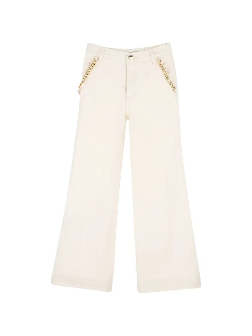 Широкие джинсы с цепочкой Michael Kors Kids, белый