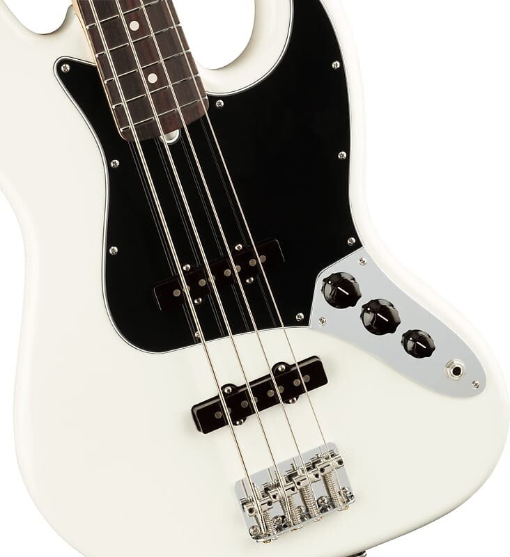 

Бас-гитара Fender American Performer Jazz Bass — накладка на гриф из палисандра, арктический белый с сумкой Deluxe Gigbag