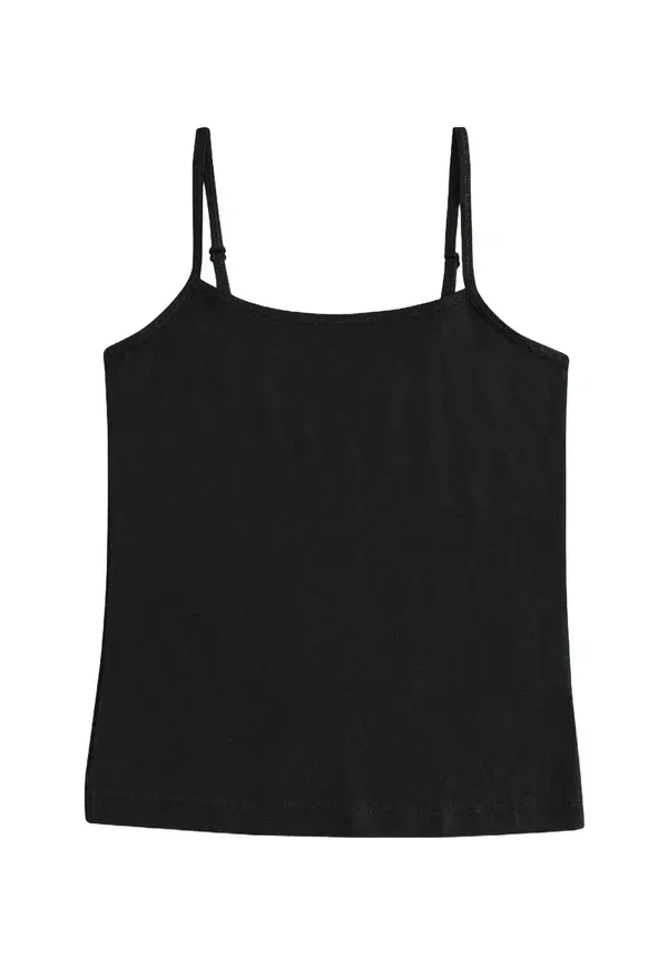 Майка с регулируемыми бретелями Regular fit-strappy cami 3 pack Next, черный — фото 2