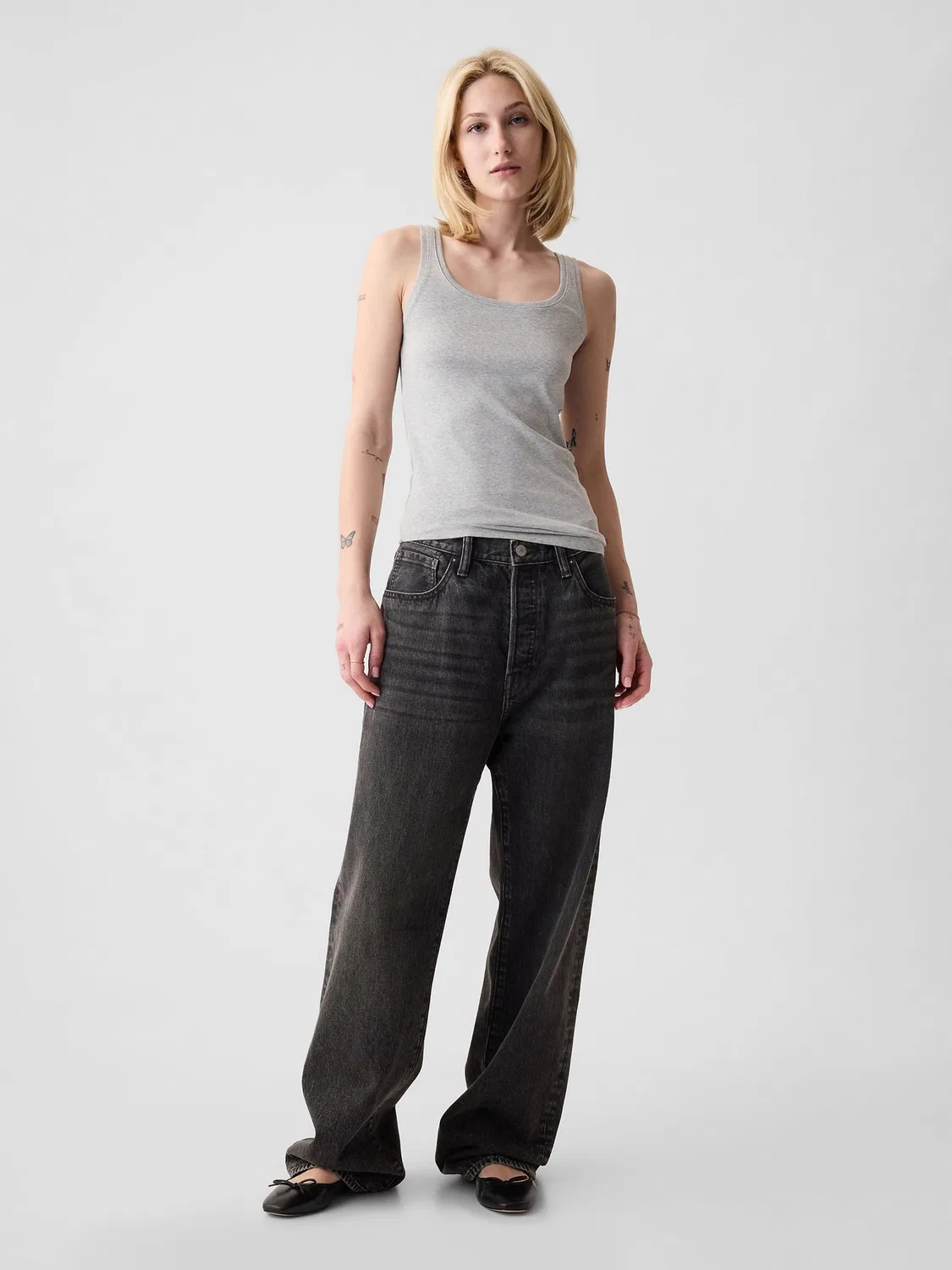 Топ-майка Modern Cotton-Modal Vest Gap, серый — фото 3