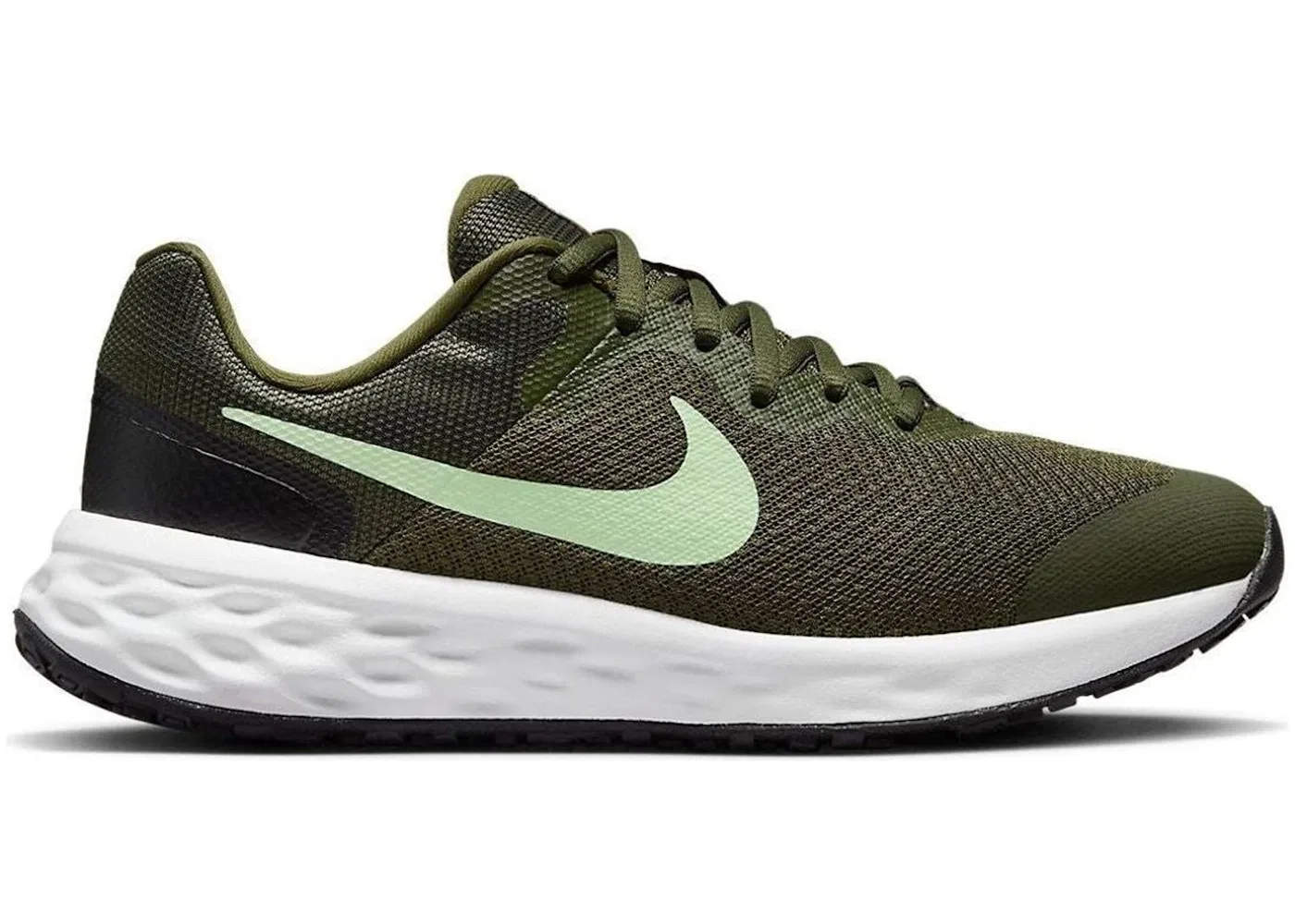 Детские кроссовки с амортизацией Nike Revolution 6, цвет Rough Green/Black/Total Orange/Barely Volt